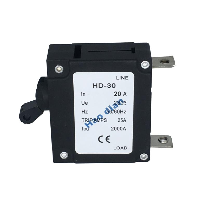 磁力液壓電磁塑殼斷路器HD-30系1P/20A液壓 設(shè)備保護(hù)電磁式斷路器