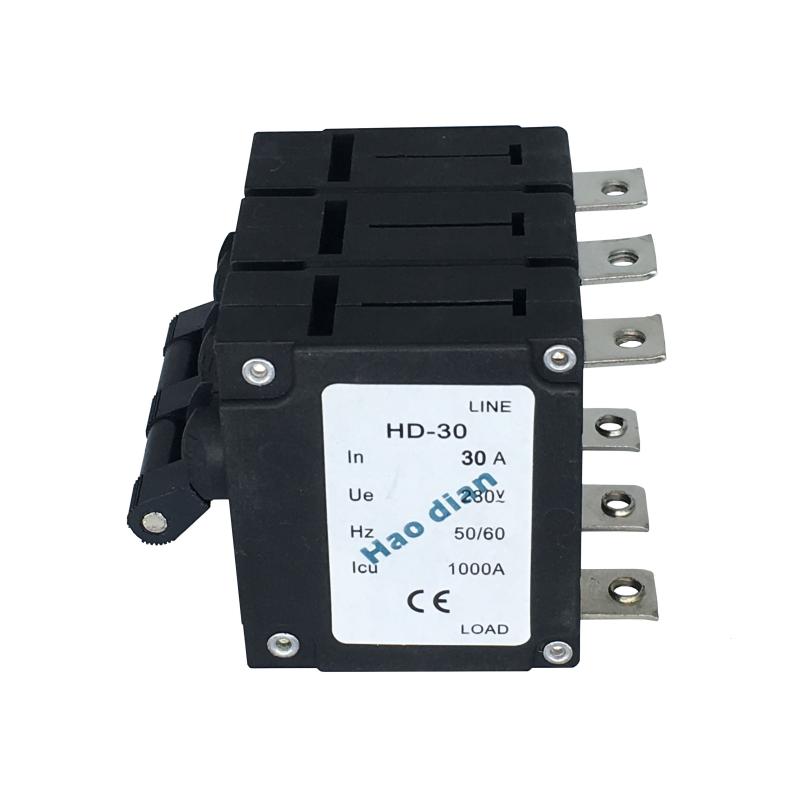 液壓電磁塑殼斷路器HD-30系3P/30A磁力液壓設(shè)備保護(hù)電磁式斷路器