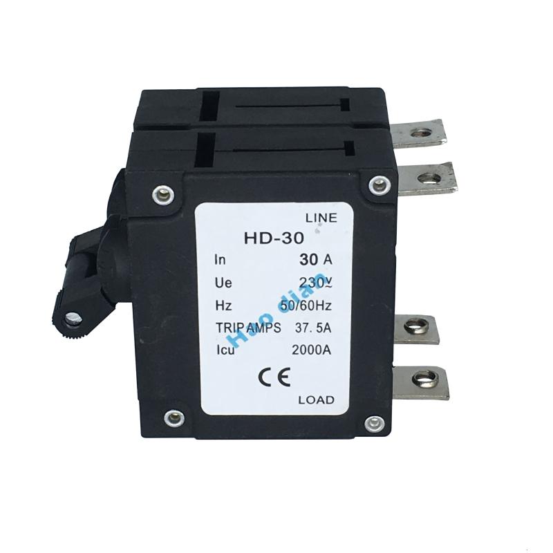 磁力液壓電磁塑殼斷路器 直腳HD-30系2P/30A設(shè)備保護(hù)電磁式斷路器