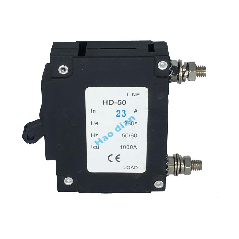特價(jià)電流保護(hù)開關(guān)液壓電磁斷路器HD-50/1P 23A過載設(shè)備保護(hù)斷路器