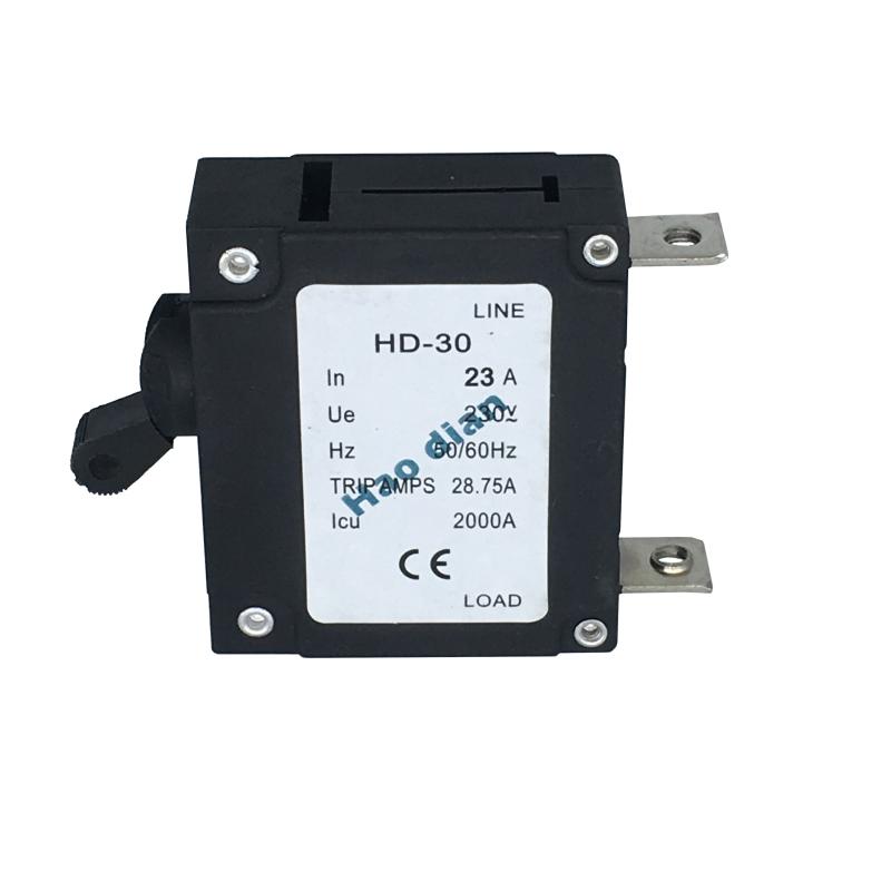 磁力液壓電磁塑殼斷路器HD-30系1P/23A液壓 設備保護電磁式斷路器