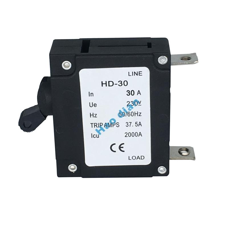 好電磁力液壓電磁塑殼斷路器HD-30系1P/30A 設(shè)備保護(hù)電磁式斷路器