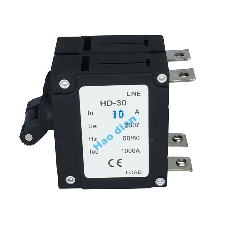 磁力液壓電磁塑殼斷路器HD-30系2P/10A 設(shè)備保護(hù)電磁式斷路器