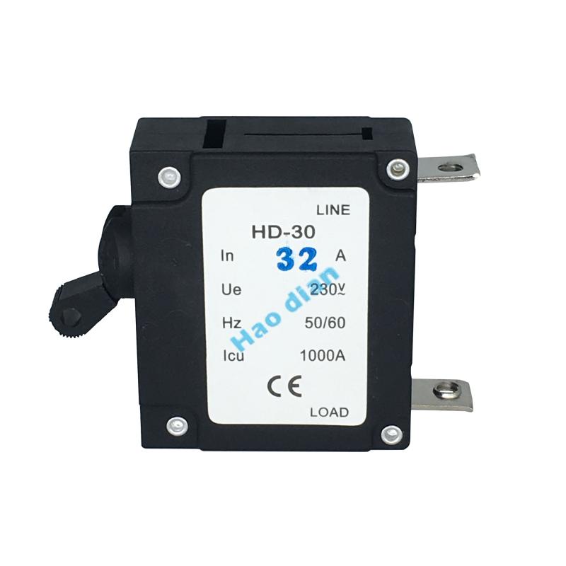 好電磁力液壓電磁塑殼斷路器HD-30系1P/32A 設(shè)備保護(hù)電磁式斷路器